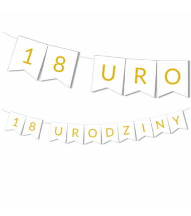 Girlanda na URODZINY 18/30/50  - złota
