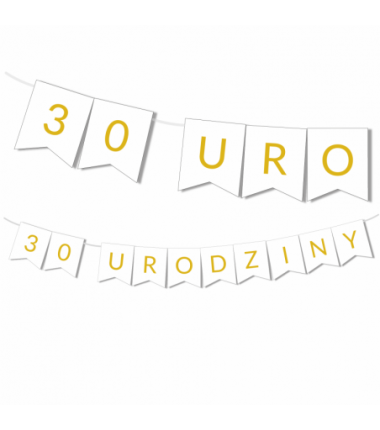 Girlanda na URODZINY 18/30/50  - złota