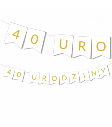 Girlanda na URODZINY 18/30/50  - złota