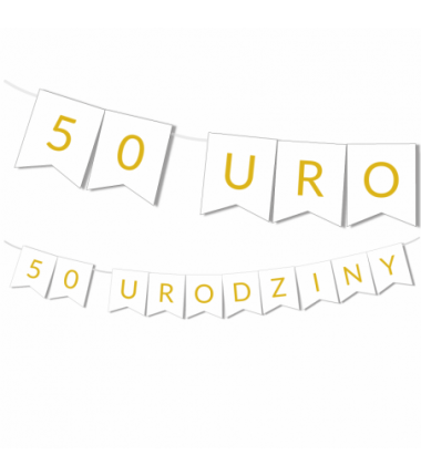 Girlanda na URODZINY 18/30/50  - złota