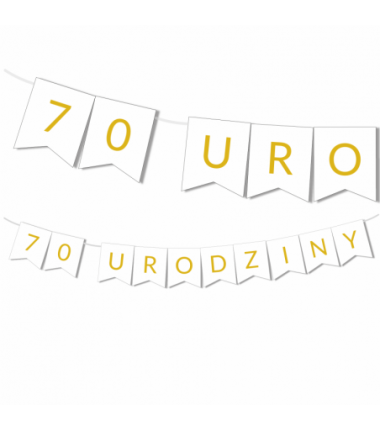 Girlanda na URODZINY 18/30/50  - złota