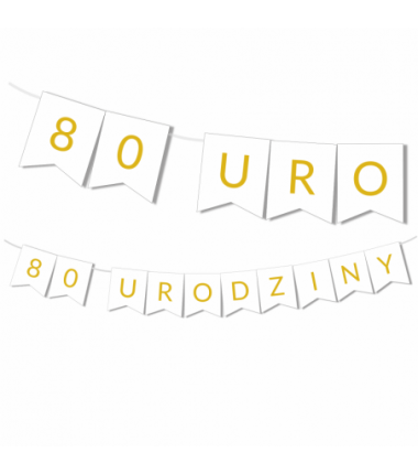 Girlanda na URODZINY 18/30/50  - złota