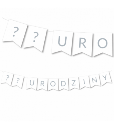 Girlanda na URODZINY 18/30/50  - srebrna
