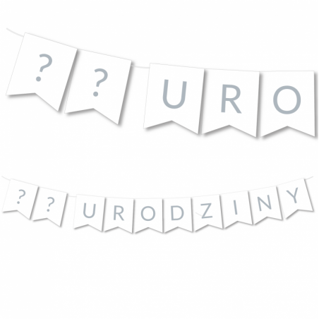Girlanda na URODZINY 18/30/50  - srebrna