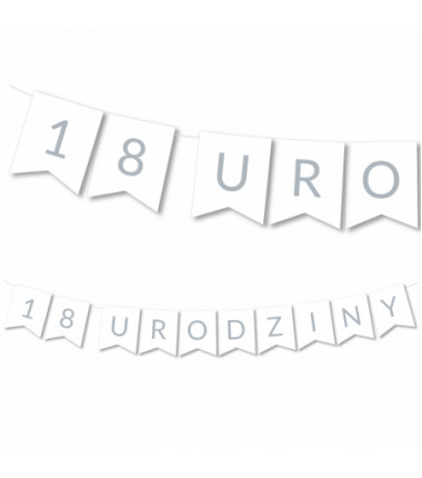 Girlanda na URODZINY 18/30/50  - srebrna