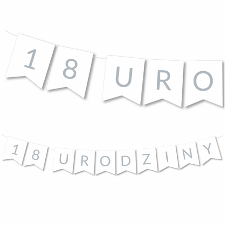 Girlanda na URODZINY 18/30/50  - srebrna