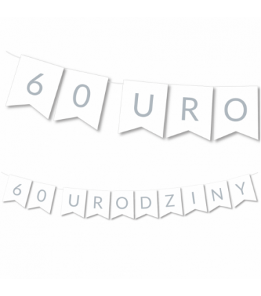 Girlanda na URODZINY 18/30/50  - srebrna