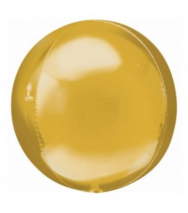 Balon foliowy ORBZ ok. 38 cm - 15" - Kula złota (niepakowany) - 1 sztuka