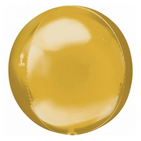 Balon foliowy ORBZ ok. 38 cm - 15" - Kula złota (niepakowany) - 1 sztuka