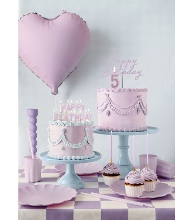 Balon foliowy Serce 45 cm matowe PARTY DECO - fioletowy