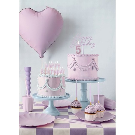 Balon foliowy Serce 45 cm matowe PARTY DECO - fioletowy