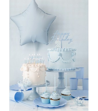 Balon foliowy Gwiazdka 48 cm - matowa PARTY DECO - mglisty niebieski