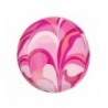Balon foliowy ORBZ - Kula różowa macro marble (pakowany) - 1 sztuka