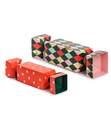 Pudełka na prezenty Cukierki, mix, 7x37 cm - 9x47 cm - Gwiazdki i romby