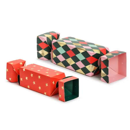 Pudełka na prezenty Cukierki, mix, 7x37 cm - 9x47 cm - Gwiazdki i romby