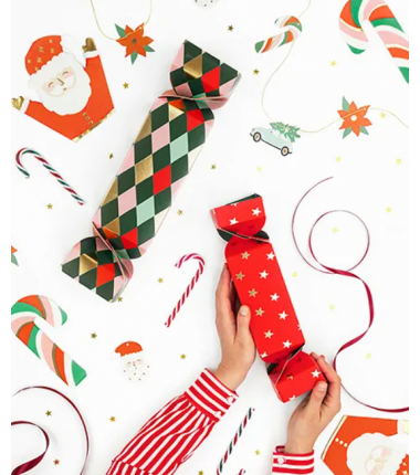 Pudełka na prezenty Cukierki, mix, 7x37 cm - 9x47 cm - Gwiazdki i romby