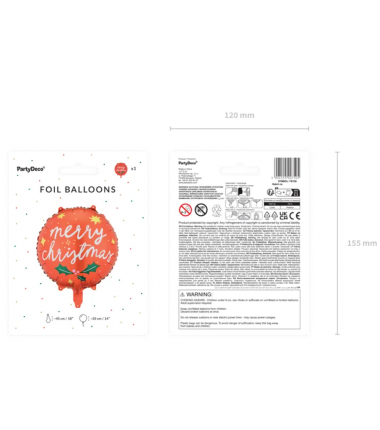 Balon foliowy Merry Christmas 45 cm