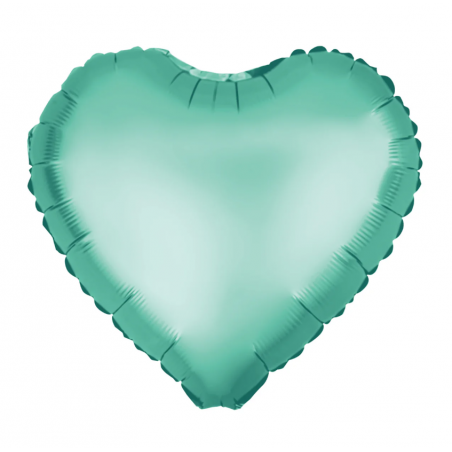 Balon foliowy Serce 45 cm - matowy zielony