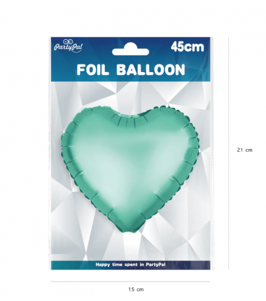 Balon foliowy Serce 45 cm - matowy zielony