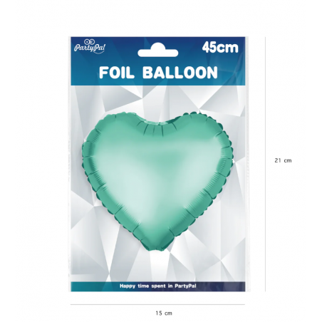 Balon foliowy Serce 45 cm - matowy zielony