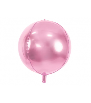 Balon foliowy Kula 40 cm - jasny różowy
