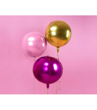 Balon foliowy Kula 40 cm - jasny różowy
