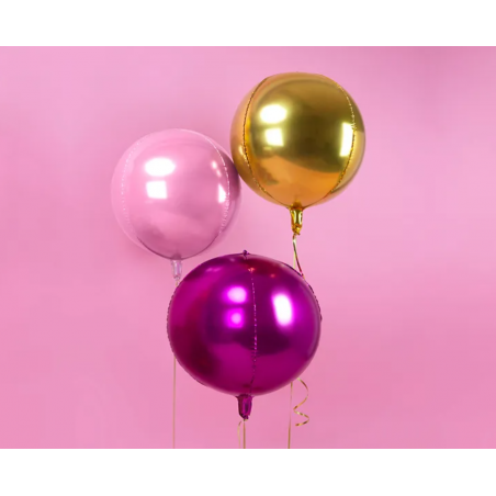 Balon foliowy Kula 40 cm - jasny różowy