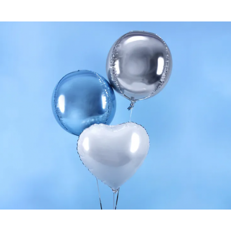 Balon foliowy Kula 40 cm - srebrny
