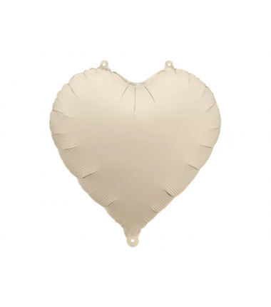 Balon foliowy Serce 45 cm matowe PARTY DECO - jasny beż