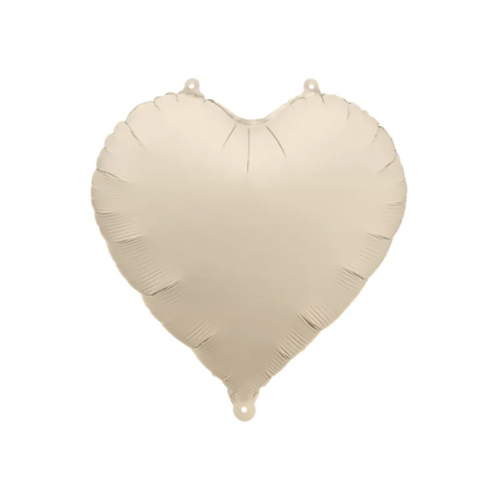 Balon foliowy Serce 45 cm matowe PARTY DECO - jasny beż