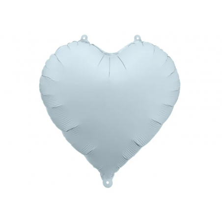 Balon foliowy Serce 45 cm matowe PARTY DECO - mglisty niebieski