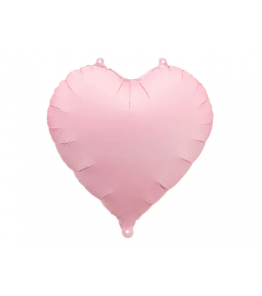 Balon foliowy Serce 45 cm matowe PARTY DECO - różowy
