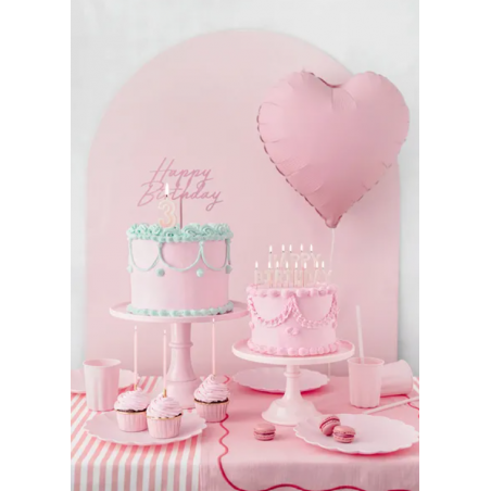 Balon foliowy Serce 45 cm matowe PARTY DECO - różowy