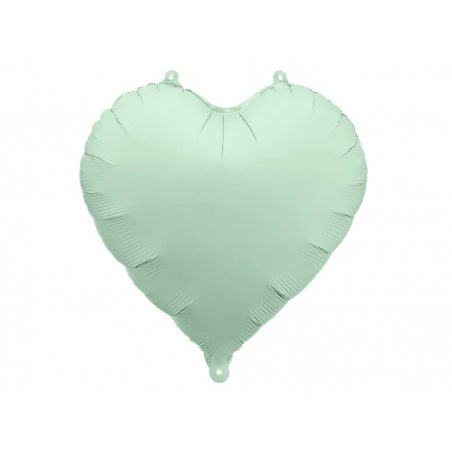 Balon foliowy Serce 45 cm matowe PARTY DECO - zieleń