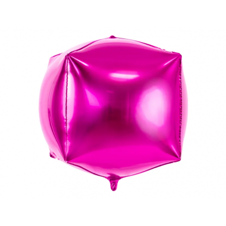 Balon foliowy Sześcian 35x35x35cm ciemny różowy