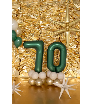 Balon foliowy Cyfra 0 - 86 cm - Butelkowa zieleń PARTY DECO