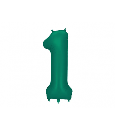 Balon foliowy Cyfra 1 - 86 cm - Butelkowa zieleń PARTY DECO