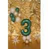 Balon foliowy Cyfra 3 - 86 cm - Butelkowa zieleń PARTY DECO