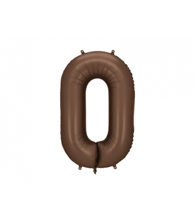 Balon foliowy Cyfra 0 - 86 cm - Mocca satynowy