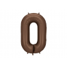 Balon foliowy Cyfra 0 - 86 cm - Mocca satynowy