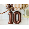 Balon foliowy Cyfra 0 - 86 cm - Mocca satynowy