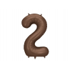 Balon foliowy Cyfra 2 - 86 cm - Mocca satynowy