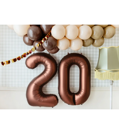 Balon foliowy Cyfra 2 - 86 cm - Mocca satynowy