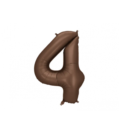 Balon foliowy Cyfra 4 - 86 cm - Mocca satynowy