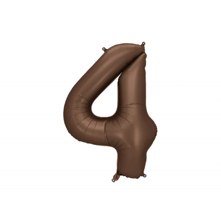 Balon foliowy Cyfra 4 - 86 cm - Mocca satynowy