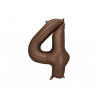 Balon foliowy Cyfra 4 - 86 cm - Mocca satynowy