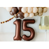 Balon foliowy Cyfra 5 - 86 cm - Mocca satynowy