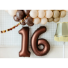 Balon foliowy Cyfra 6 - 86 cm - Mocca satynowy