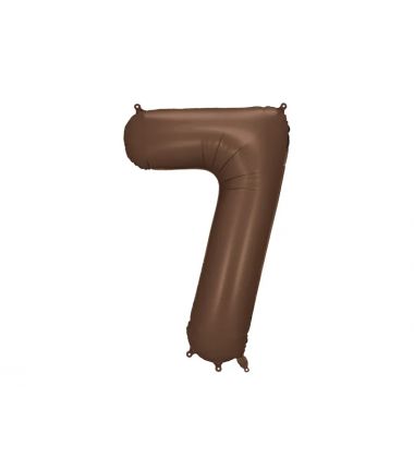 Balon foliowy Cyfra 7 - 86 cm - Mocca satynowy