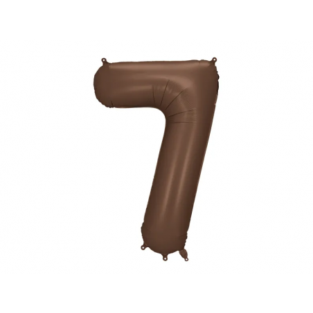 Balon foliowy Cyfra 7 - 86 cm - Mocca satynowy
